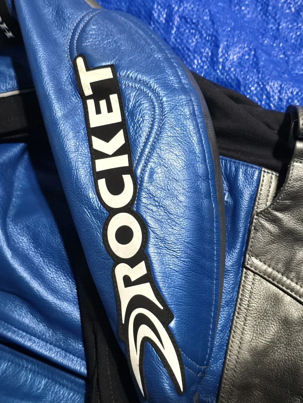 Blue Genuine Joe Rocket Leather Honda Motorcycle Riding jacket Size 42